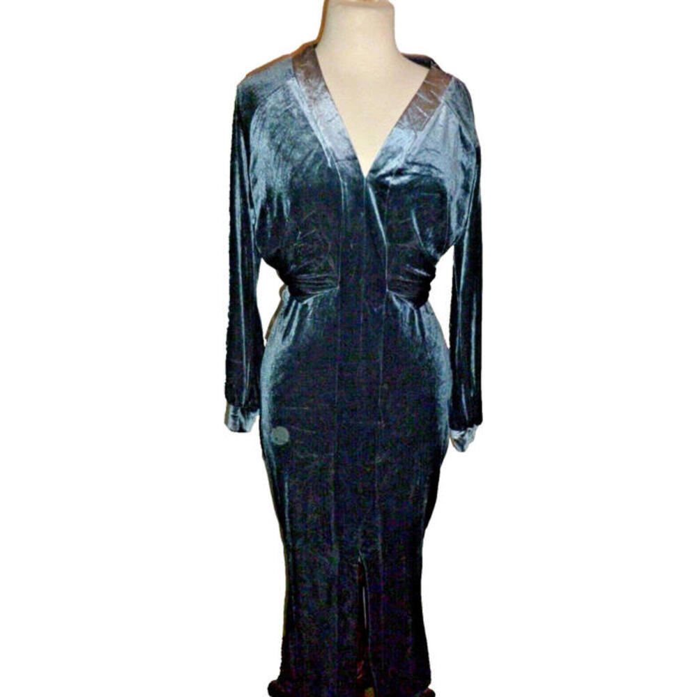 NWT Migeer Velvet Dress Heather Long Belted S Small‎